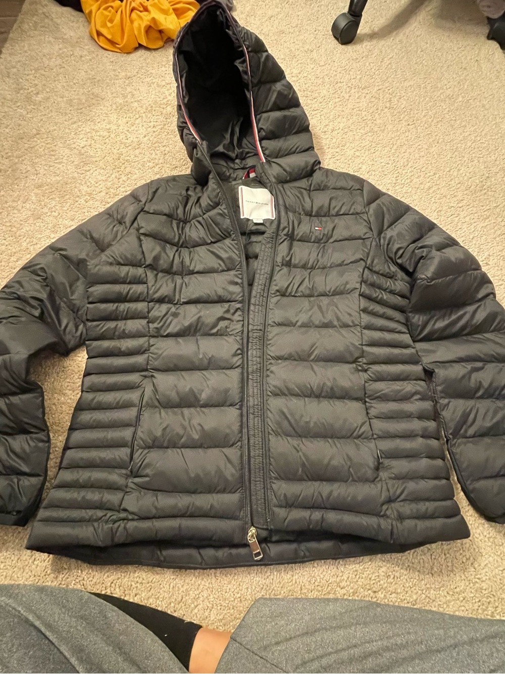 Tommy Hilfiger Black Quilted Hooded Puffer